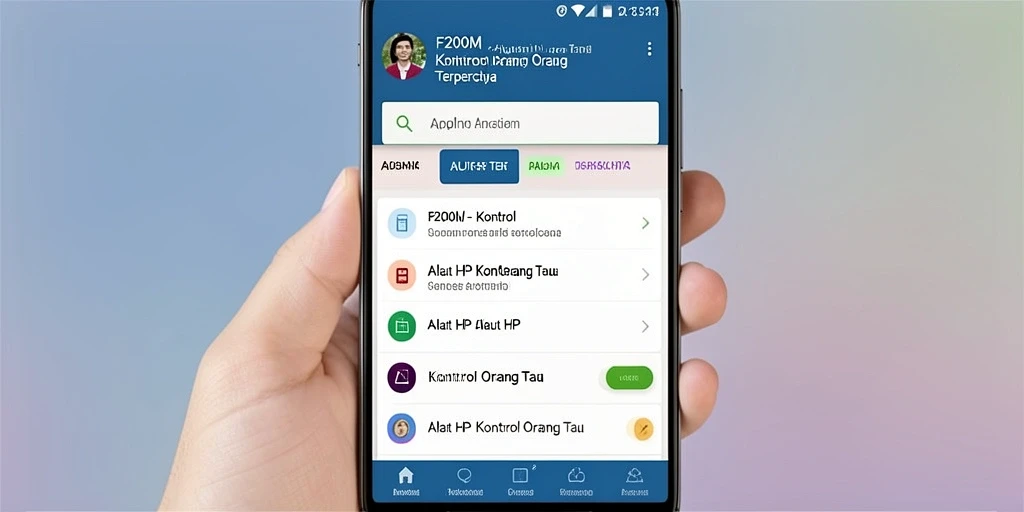 Antarmuka F200M menampilkan kontrol penuh untuk orang tua.