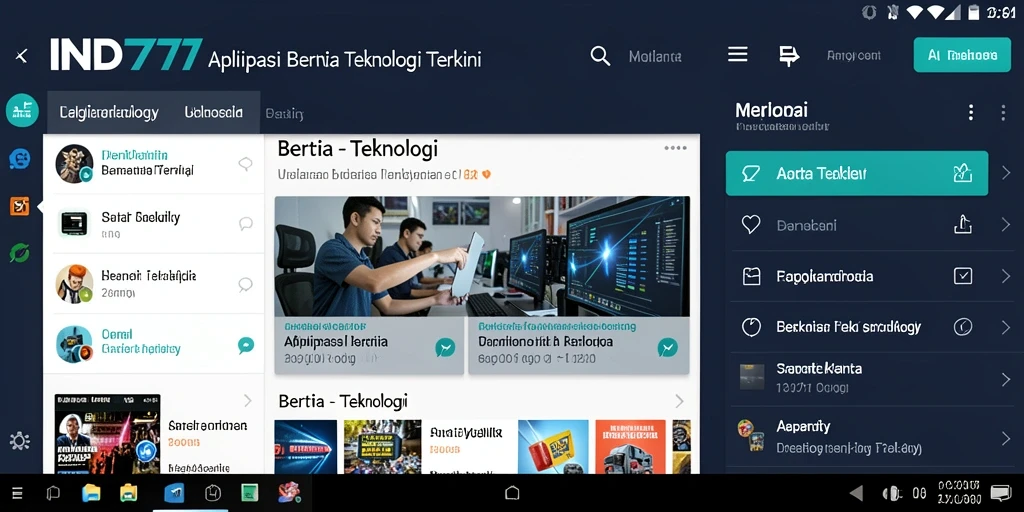 Tampilan antarmuka aplikasi IND777 yang modern dan informatif.