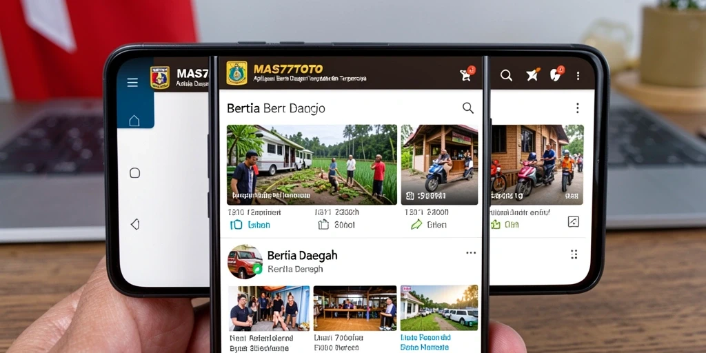 Tampilan antarmuka aplikasi Berita Daerah MAS77TOTO.