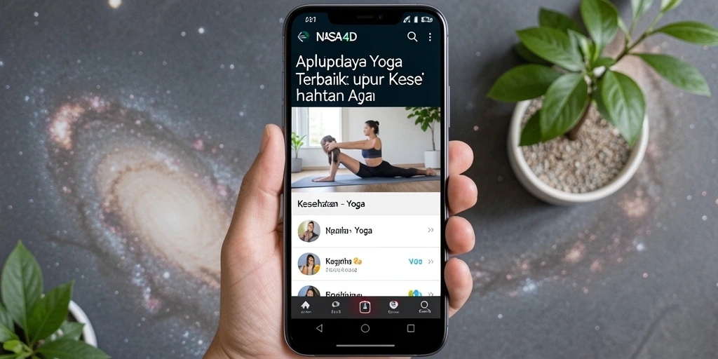 Antarmuka aplikasi Yoga NASA4D yang menenangkan dan mudah digunakan.