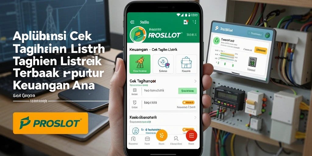 Antarmuka utama aplikasi PROSLOT untuk cek tagihan listrik.