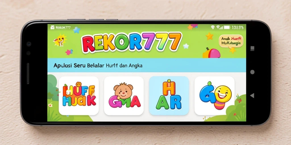 Tampilan utama aplikasi REKOR777 dengan permainan edukatif menarik.