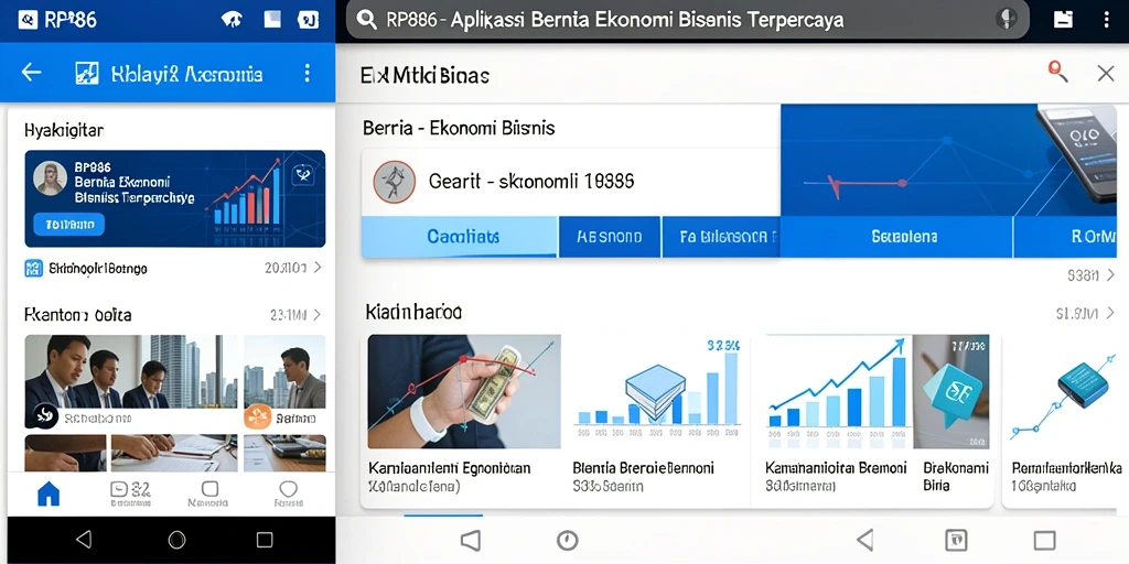 Tampilan antarmuka RP886 menampilkan berita terbaru dalam Ekonomi Bisnis.