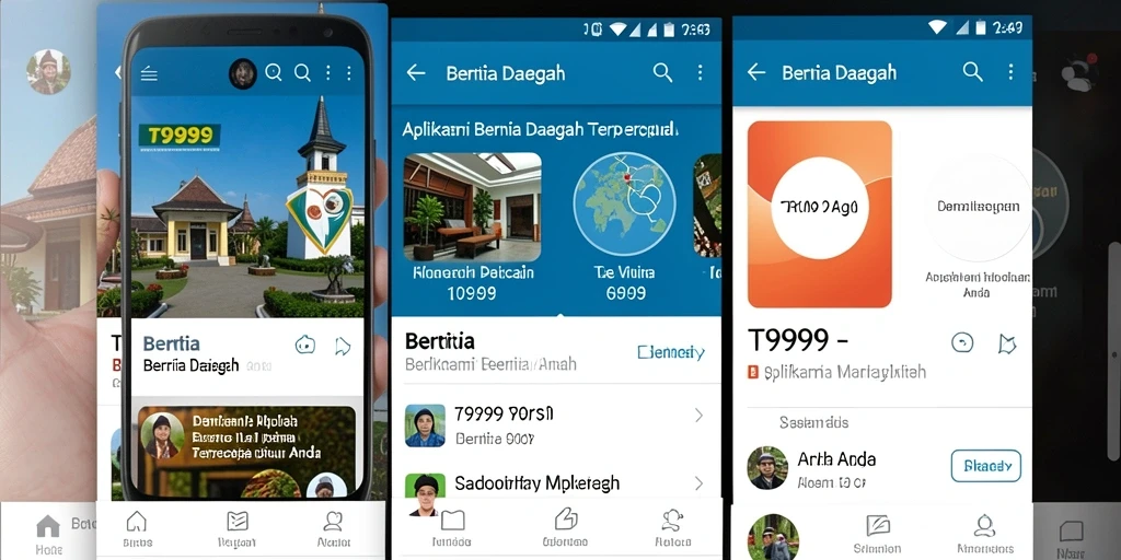 Tampilan antarmuka dan fitur utama aplikasi T9999.